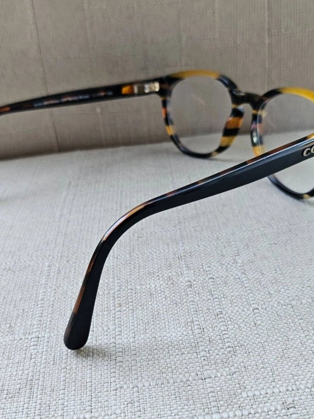 Coach Women Eyeglasses/Glasses Frame HC6102 BLK AMBER GLTR Vasity Stripe Frame - Picture 5 of 12